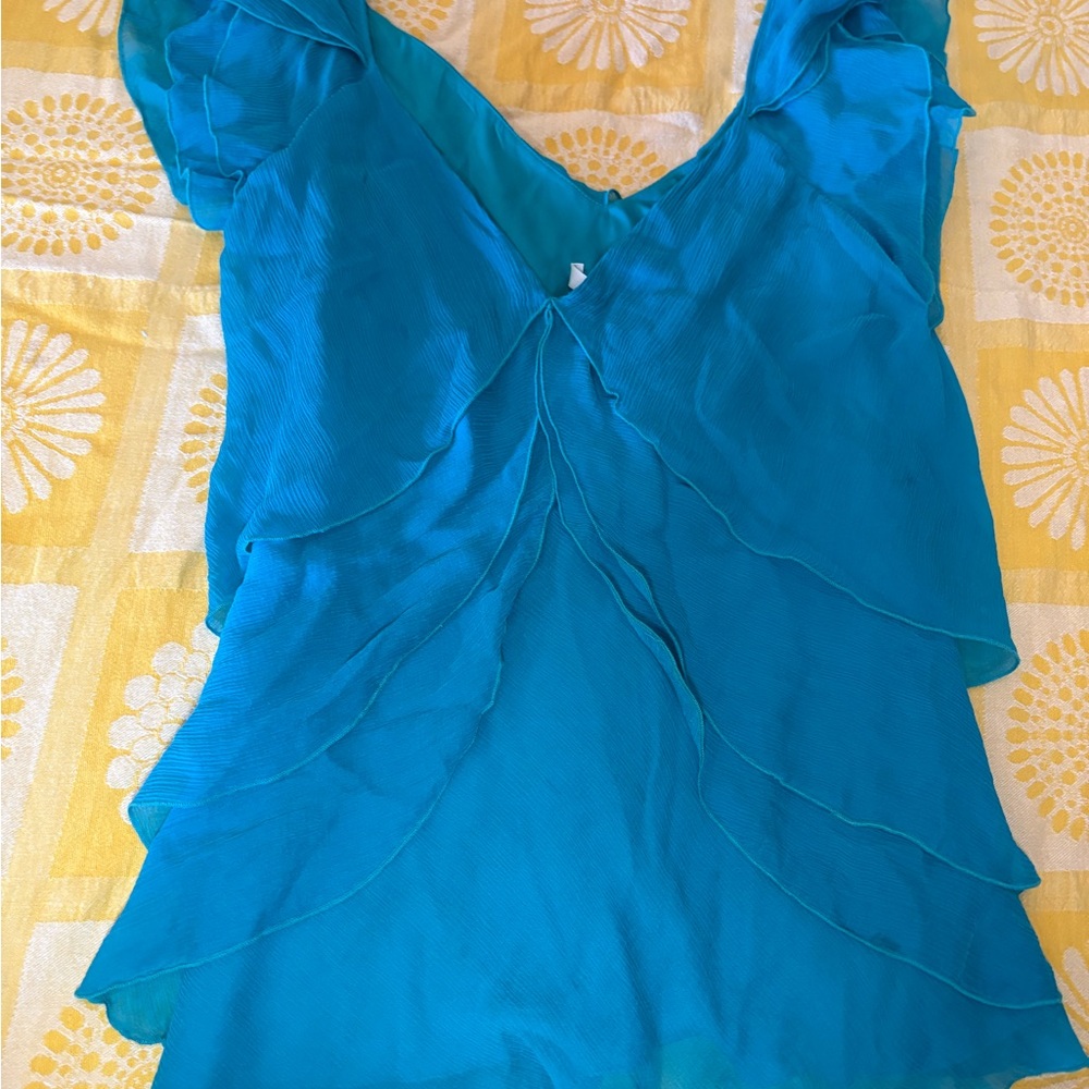Diane von Furstenberg silk ruffle blouse